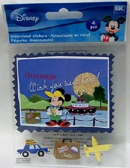 DISNEY TOURIST MICKEY TRAVEL DIMENSIONAL STICKERS FRONT