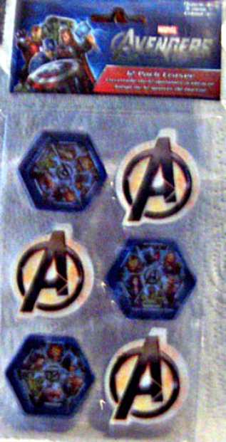Marvel Avengers Official Movie Erasers 12 Pack Hulk Iron Man New In Pack Front