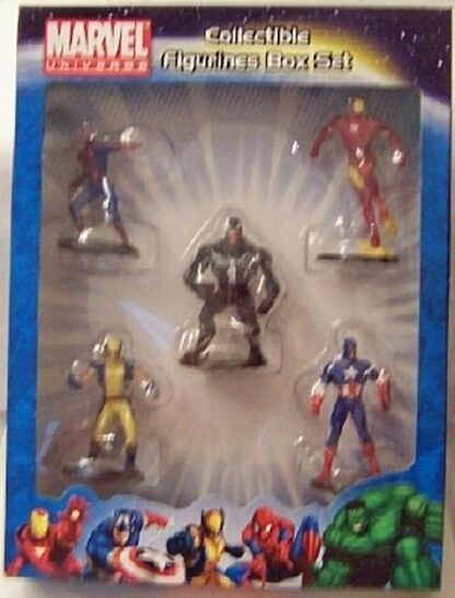 Marvel Universe Collectible Figurines Box Set Spiderman Venom Ironman Captain America Wolverine New Front