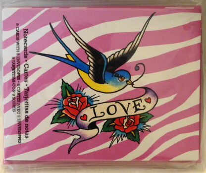 Ed Hardy Love Bird & Roses Blank Note Cards #8 NIP Front