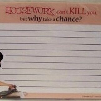 Housework Recipe Notecards "Housework Can't Kill You" Front