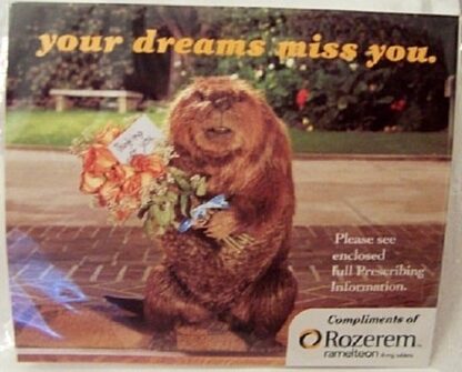 Rozerem Beaver Your Dreams Miss You Drug Rep Logo Ear Plugs New Sealed Front