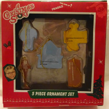 A Christmas Story Ornaments Set #5 Pieces Minis New In Box Back