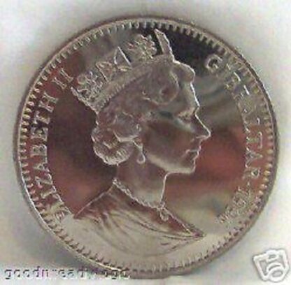 Gibraltar Roses Crown Coin 1996 Copper-Nickel Unc Back
