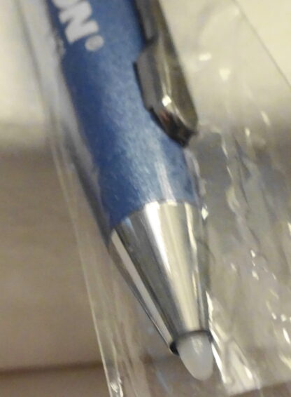 Pfizer Ballpoint Pen Blue Color Closeup Of Stylus