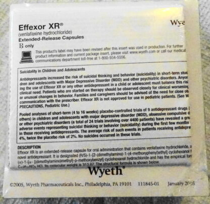Effexor XR Wyeth Pad 2005 Drug Rep Logo Collectible New Bottom