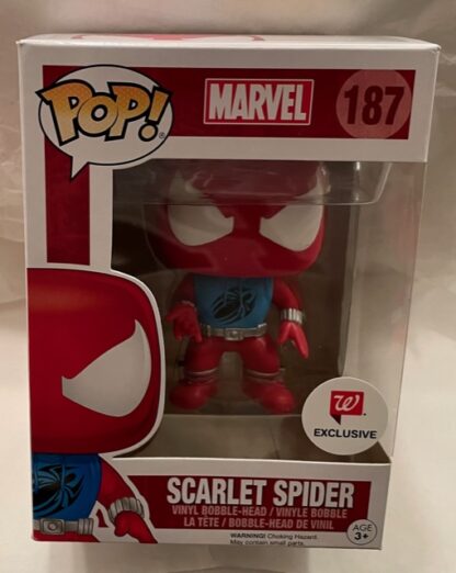 Marvel Funko Pop Scarlet Spider Walgreens Exclusive #187 Bobble-Head Figure New In Box Front