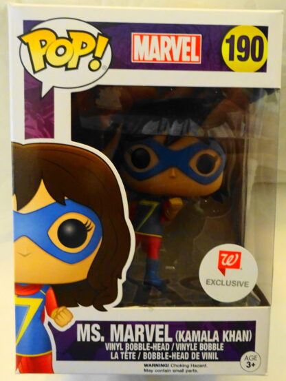 Marvel Pop Funko Kamala Khan (Ms. Marvel) Walgreens Exclusive #190 Bobble-Head Figure New In Box Front