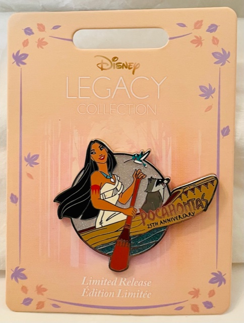 Disney Pocahontas Pin Limited 25th Anniversary New On Card Front