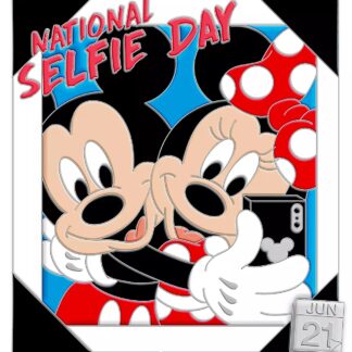 Mickey and Minnie Mouse Pin – National Selfie Day 2020 – Limited Edition Stock Photo