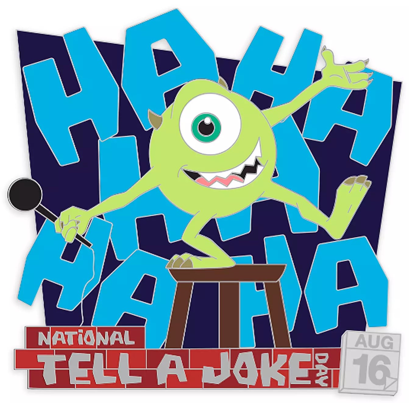 Mike Wazowski Joke Pin Monsters, Inc. National Tell a Joke Day 2020 Limited Edition Stock Photo
