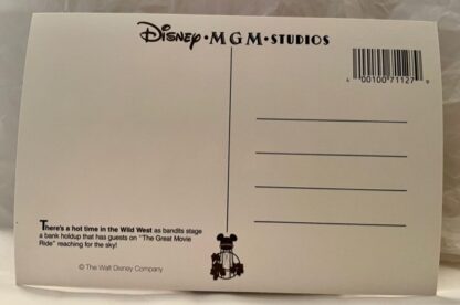 Disney MGM Studios Postcard Bank Holdup Back