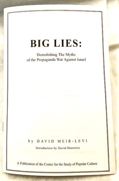 Big Lies Demolishing Myths Israel Pamphlet