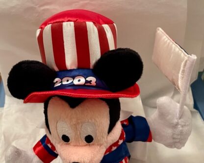 Disney Uncle Sam Mickey Plush New Closeup of Hat