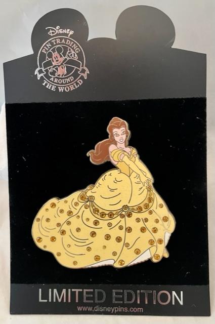 Disney Belle Pave Pin LE 500 New On Card Front
