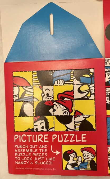 Nancy & Sluggo Vintage Paper Lunch Box New Close-Up of Picture Puzzle
