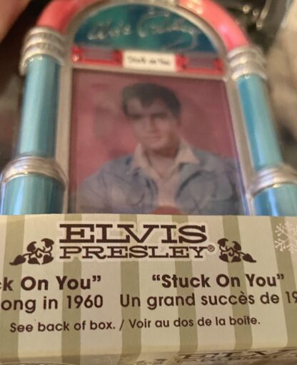 Stuck On You Jukebox Elvis Ornament New In Box Front Pose 3