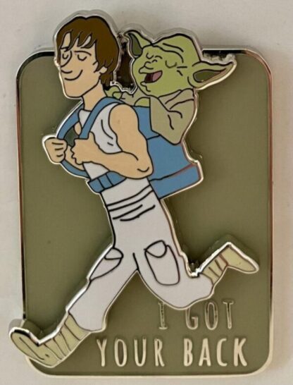 Luke Skywalker Yoda Pin Limited Release New On Card Front Close-up